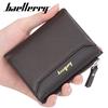 Baellerry Men's Fashion Wallet Short Notecase Zipper Coin Purse Pu Leather Billfold Multi-card Slots Card Holder