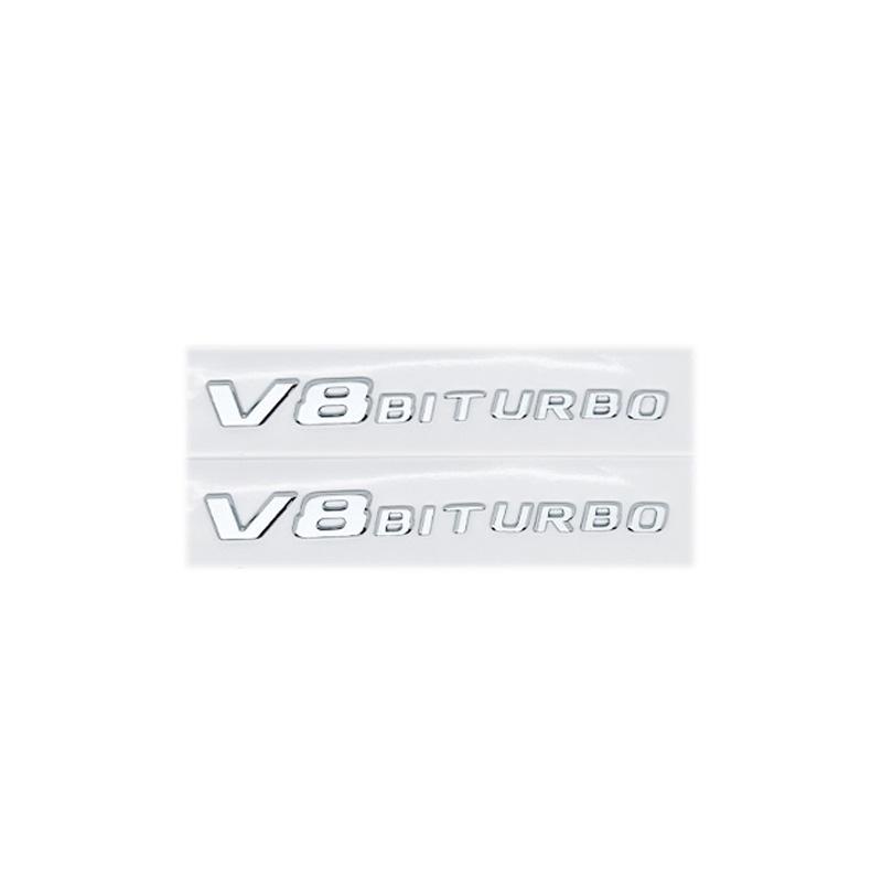 FUP1  Glossy Black V8 Biturbo Emblem Sticker for Mercedes AMG C63 C63s C205 S205 W205 Fender Trunk Rear Logo Decal