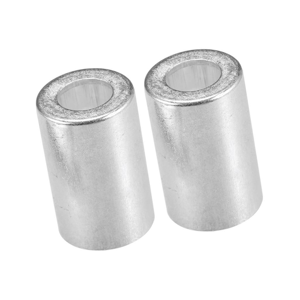 A ABSOPRO Car Cylindrical Air Conditioner Pipe Joint Fitting Sleeve 12mm 19mm Hole Diameter Aluminum (Set of 2)