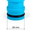 Racord furtun - Conexiune rapidă - Splitter cu 3 căi - 1" - 26mm - Plastic albastru