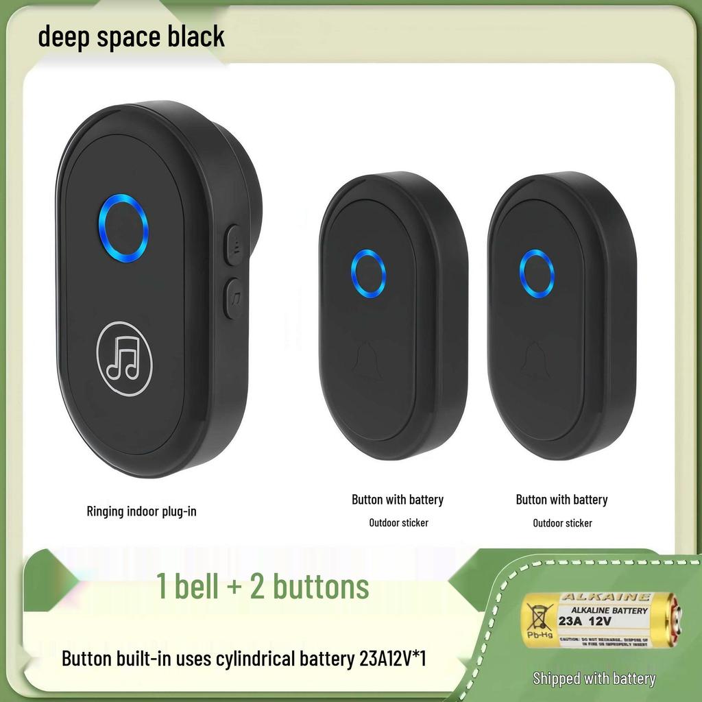 Long-Range Home Wireless Doorbell with Dual Receivers and Remote Control for Seniors