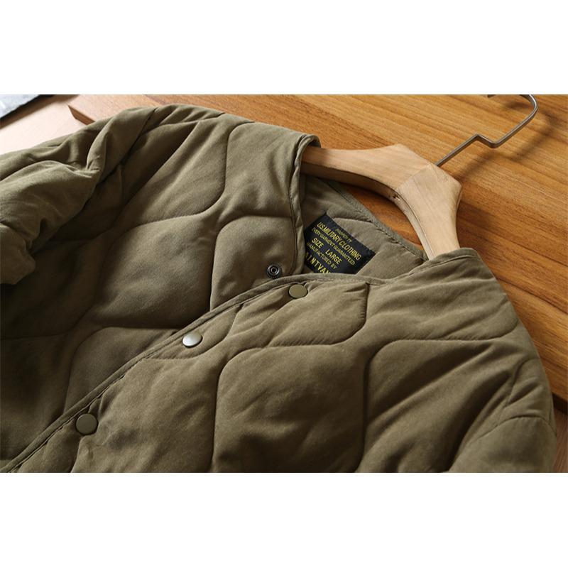 Heren Retro Geknoopte Kraploze Katoenen Jas - Jachtstijl Herfst/Winterjas AmeKaji Amerikaanse Werkkleding.