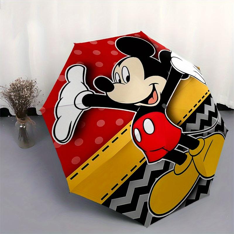 1 Auto Open Mickey Mouse, Cartoon Character Themed Colorful 8-rib Portable Umbrella for Men and Women, A Compact Commuting Companion Suitabl