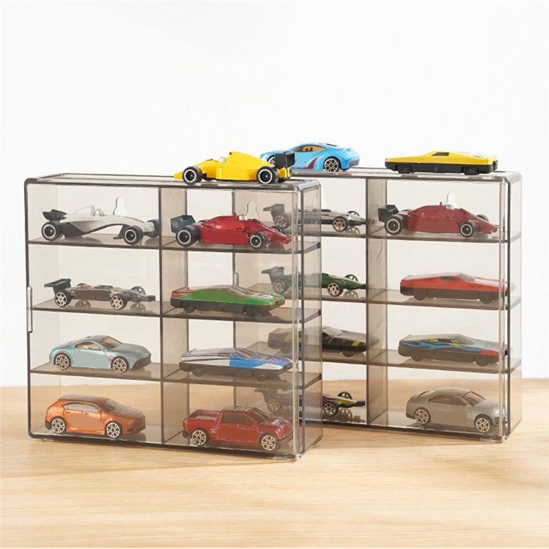 A84X-1:64 For Hot Wheel Display Box Car Model Cabinet Rack For Hotwheel Cars Diecast Storage Dustproof Display Box