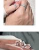 Sterling Silver Aurora Luminous Couple Rings for Men and Women Pair Enamel