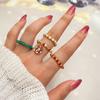 2023 New Christmas Tree Ring Colorful Luxury Santa Claus Ring Christmas Girl 4 Piece Ring Set Gift Elk Donut Pendant Fashion Exquisite Stretch Ring
