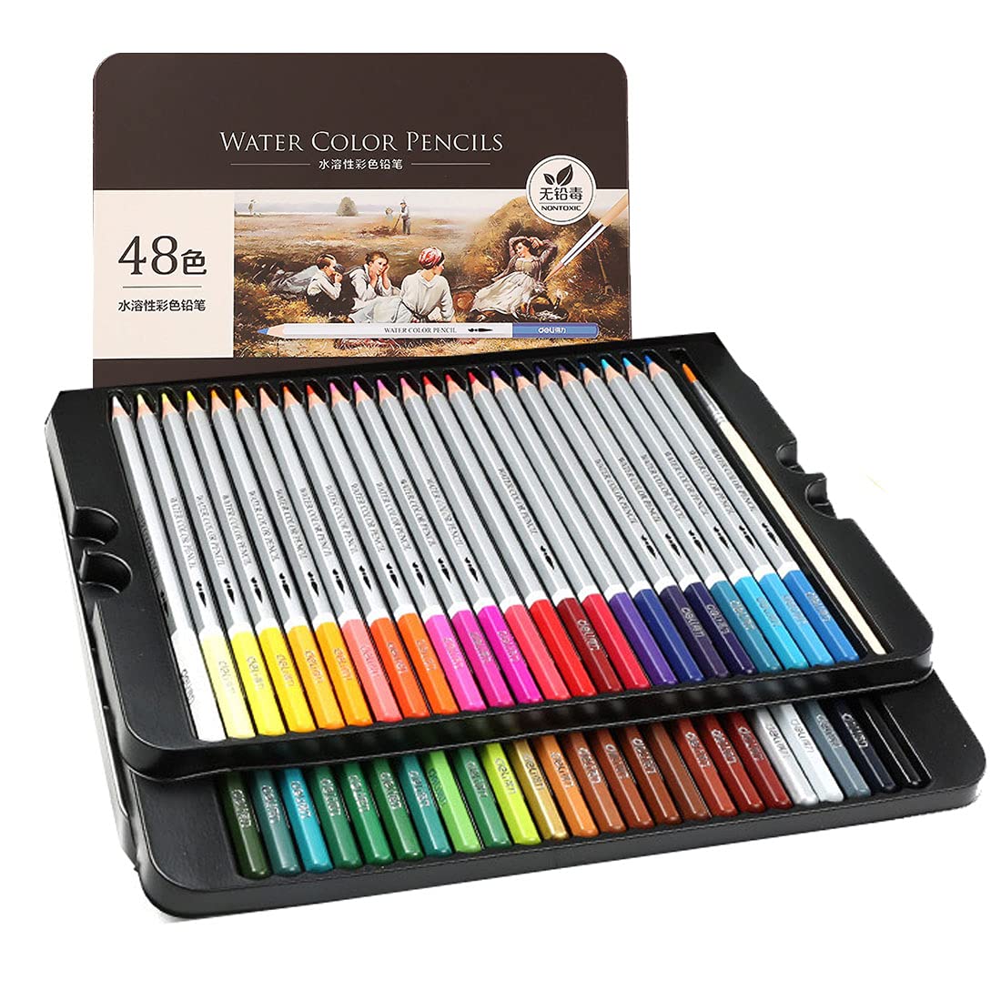 

Watercolor Colored Pencils with Storage Case 48-Color LKD-05