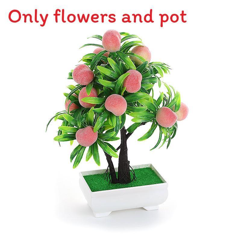 Peach Lemon Simulated Orange Pomegranate Tree Artificial Plant Potted