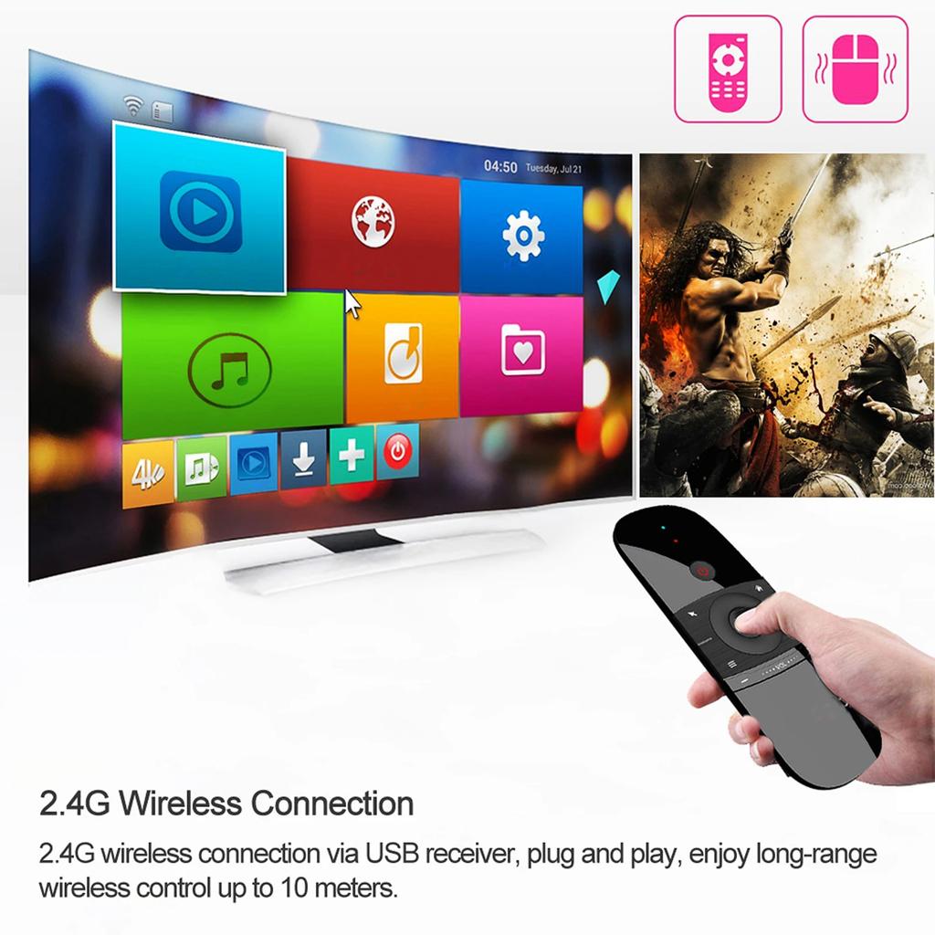 W1 Air Mouse 2.4G Wireless Keyboard Remote Control IR Remote Learning 6-Axis Motion Sense for Smart Android TV