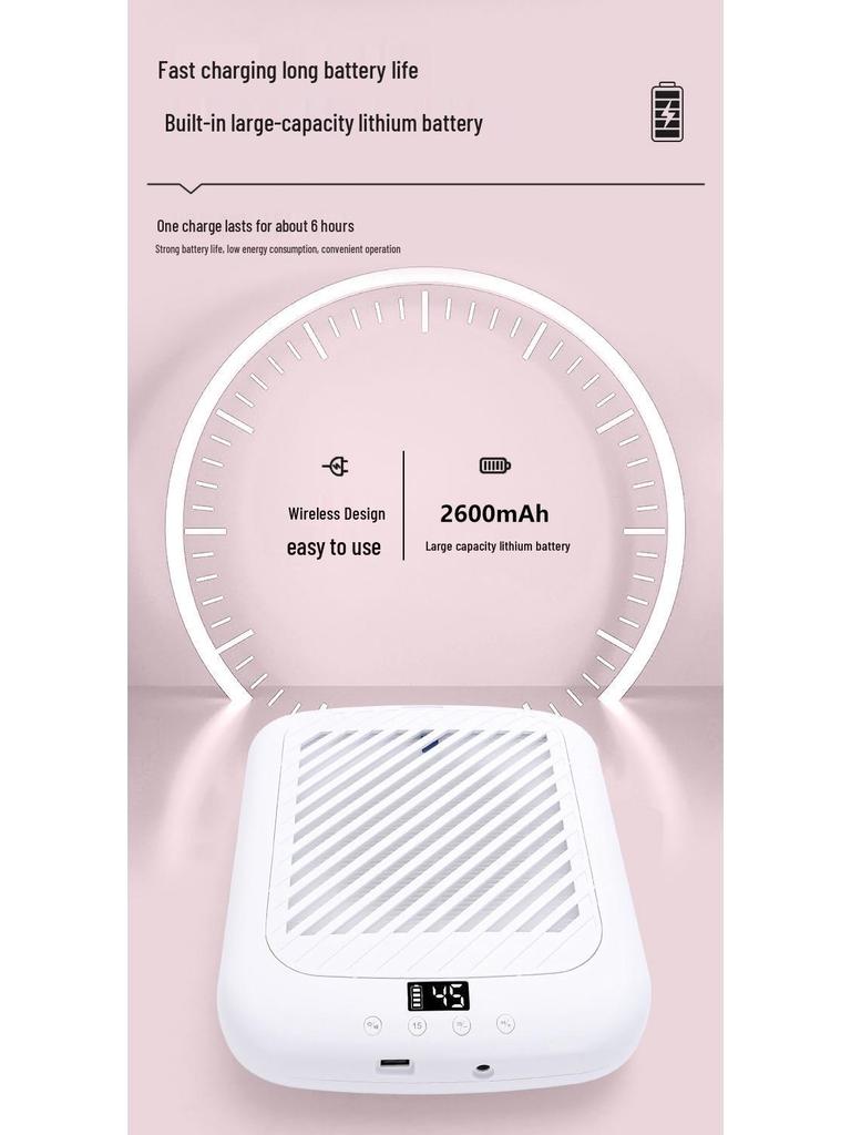 MS508 Rechargeable Nail Dust Collector: Silent, Strong Suction, High Power for Polishing and Removal
