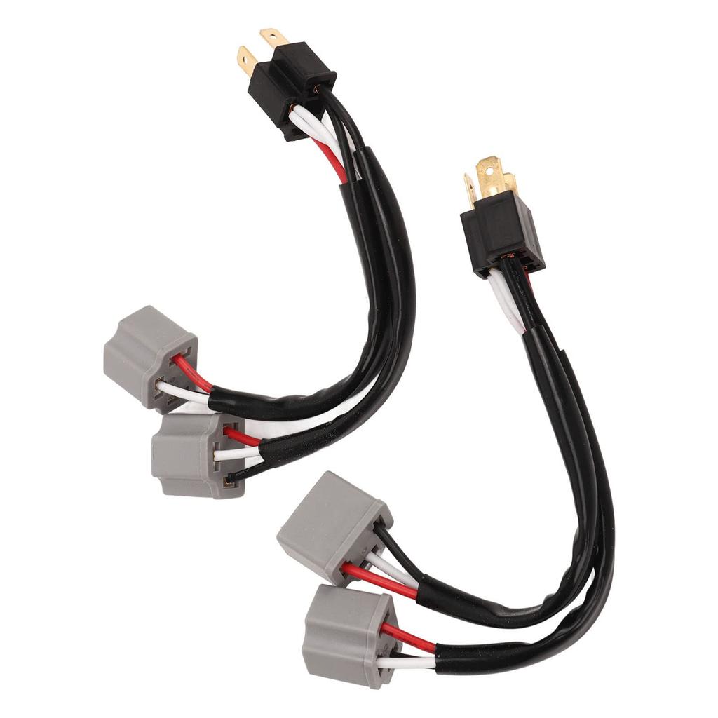 Adaptadores de arnés de faro H4 9003 Paquete de 2 Macho a Hembra Cable de doble ramal para Camioneta Pickup con Cable LED y Enchufe