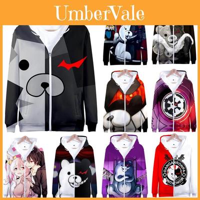 Cozy Danganronpa Monokuma Hoodie With Vibrant 3d Print For Anime Fans