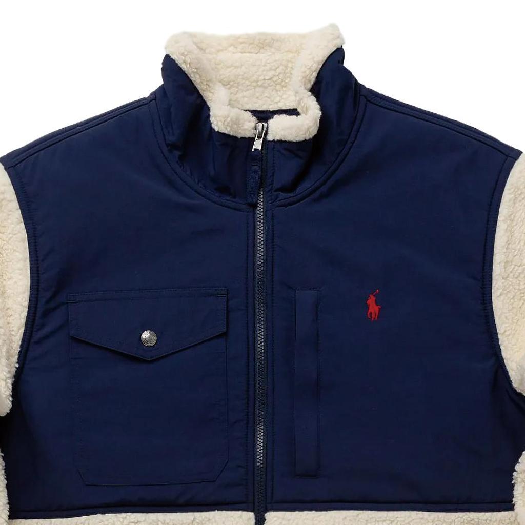 Polo Ralph Lauren Color Block Stand Collar Printed Zip Long Sleeve Jacket Men Jackets Navy-Blue 710850412-016