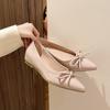 Spring Autumn Patent Leather Woman Flats Shoes Ballets Metal Buckle Bow Lady Fall Girl Ballerina Dress Pointed Toe Flats Shoes