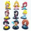 Cute Fairy Tale Princess Car Decoration Figurine Adorable Q Version Mulan Snow White Little Mermaid Elsa Collectible Toy 6cm Pvc