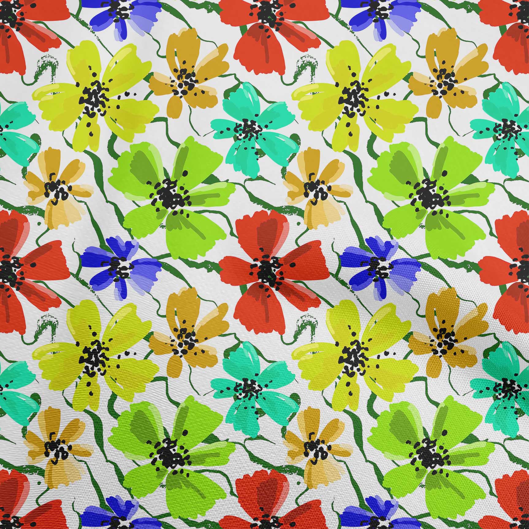 

OneOone Cotton Flex Green Fabric Floral Diy Clothing Тканина для стьобання Тканина з принтом на ярди 40 дюймів 42 Inch Wide - Viscose Chiffon світло-зелений колір