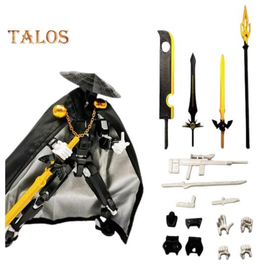 Knight-Errant Action Figure with Accessories Movable Joints 3D Printed Chinese Style Swordsman Robot Model Toy Articulated Dummy Figurine