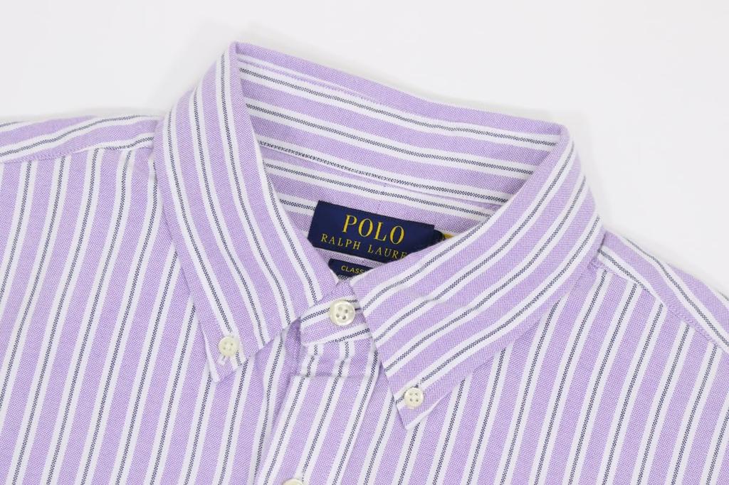 Polo Ralph Lauren Classic Fit Striped Oxford Long Sleeve Size Multi Men's Button-Down Shirt, L, (Product Code 01030019)