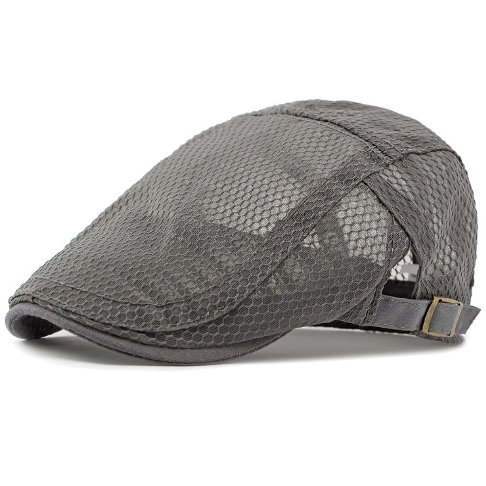 HT4822 Berets Men Women Spring Summer Mesh Cap Artist Painter Beret Hat Breathable Ivy Flat Cap Male Female Adjustable Beret Cap