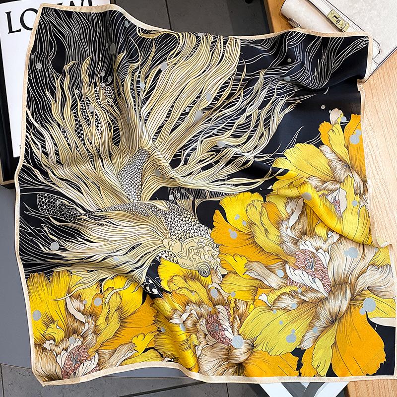 Meier Printed 710 silk square scarf - women s mulberry silk decorative neck scarf - professional shawl - silk scarf 65*65cm