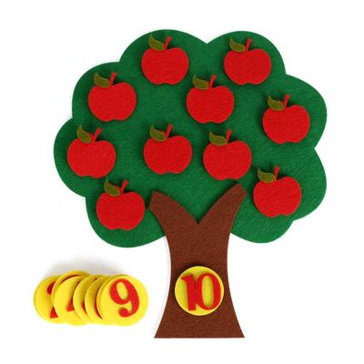 1 conjunto 1-10 Brinquedo Educativo Montessori Puzzle Infantil Brinquedo DIY Feito à Mão Jardim de Infância Árvore de Maçã Combinar Ensino Digital