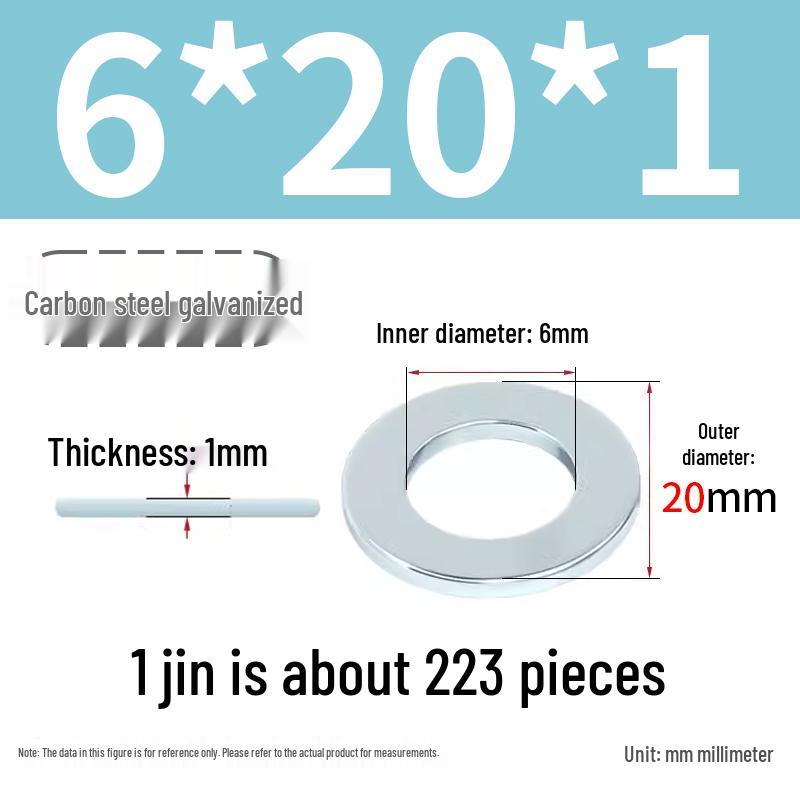 Oversized Thickened Galvanized Iron Flat Washer M2M3456810-M6