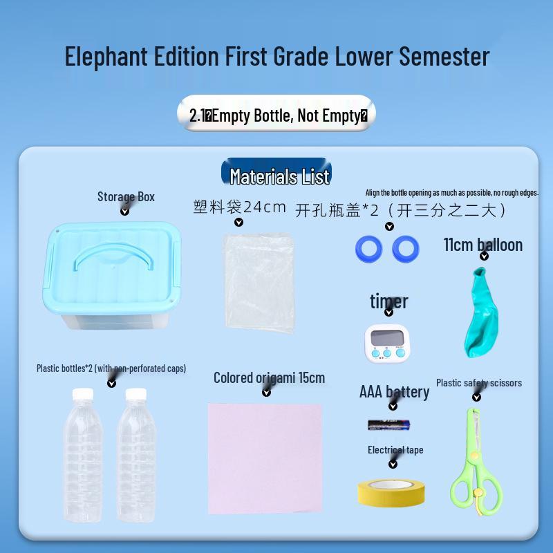Elephant Edition Science Experiment Kit for First Graders: Lower Semester Craft Material Set