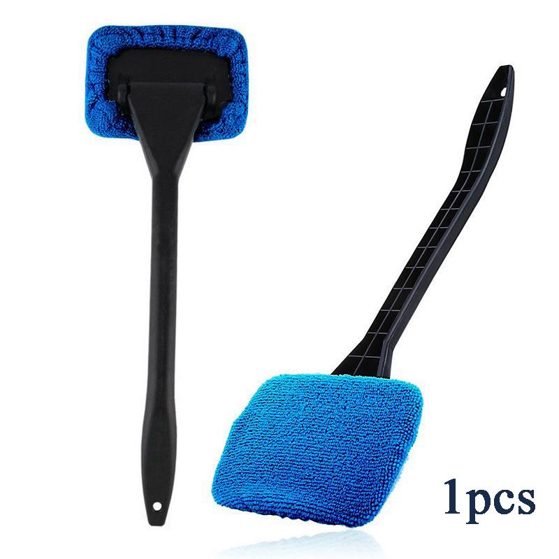 1pc Window Wiper Cleaning Brush Microfiber Wiper Windshield Demister Cleaning Tool Wiper Cleaner Wipe Tool Long Handle Cleaning Cloth  Accessories