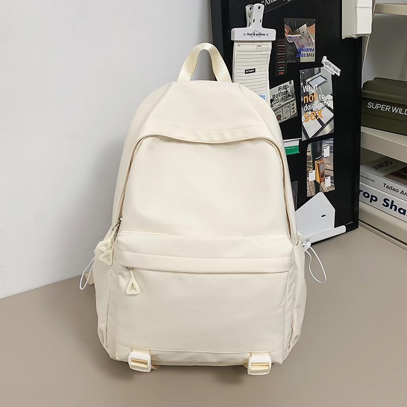 Large Capacity Student Schoolbag Solid Color Women Backpack Men Travel Backpack
