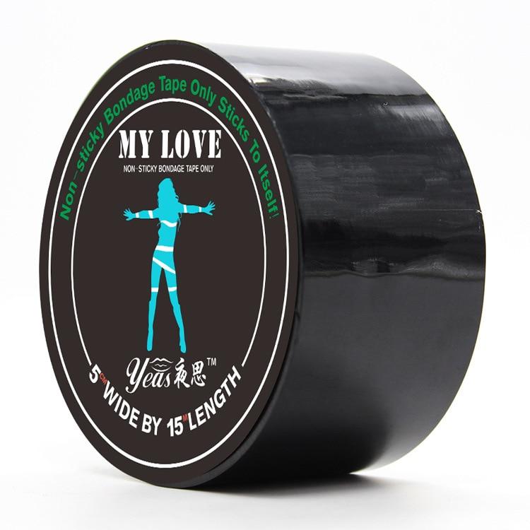 Whole Body Restraint Electrostatic Tape Open Restraint Belt Bondage Harness with Wrist Cuffs BDSM Sex Position Aid Adult Sex