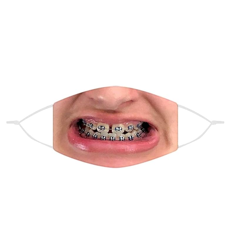 

[Green piercing] funny mask funny face mask Washable cloth orthodontics dentist disguise halloween disguise headgear mask cosplay costume costume half