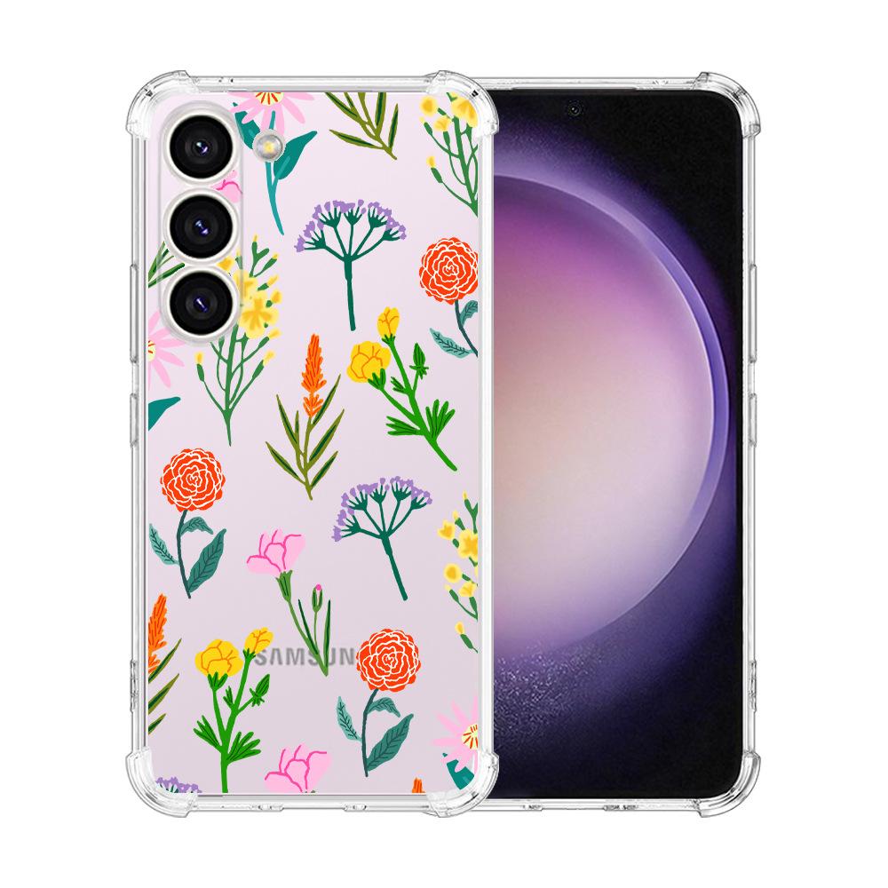Samsung Galaxy S24 Ultra Case Airbag TPU Painted Butterfly Flowers - Perfect Fit