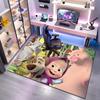 Russian animation Masha and the Bear Fairy Tale Cartoon Carpet Soft Home Living Room Bedroom Door Mat Outdoor Picnic Ground Mat rug T6