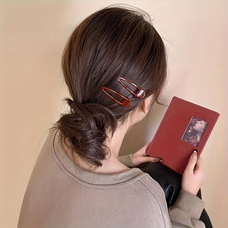 1Pairs New Year Festival Atmosphere Head Clip Wine Red Bow Bang Clip Duckbill Clip Sweet Retro High Quality Hair Accessories