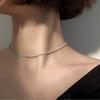 For Women Silver Color Shiny Necklaces Pendants Clavicle Chain Jewelry Accessories Snakebone Chains