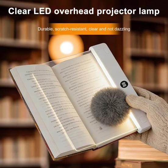 Luz de Leitura LED Recarregável Plana para Livros com Temporizador Inteligente e Desligamento Automático Lâmpada com Dimerização Contínua para Proteção Ocular