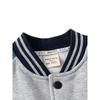 Children's Letters Baseball Uniform Outerwear Spring and Autumn Boys' Button Fleece-lined Hoodie Baby Boys' V-neck Color Matching Clothes