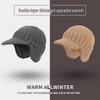 Warm Wool Beanie with Fleece Lining - Thick, Cold-Proof, Short Brim, Ear Protection Winter Hat for Cycling