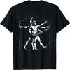 Retro Vitruvian Man Guitar Rock Men Women Funny Guitar T-Shirt