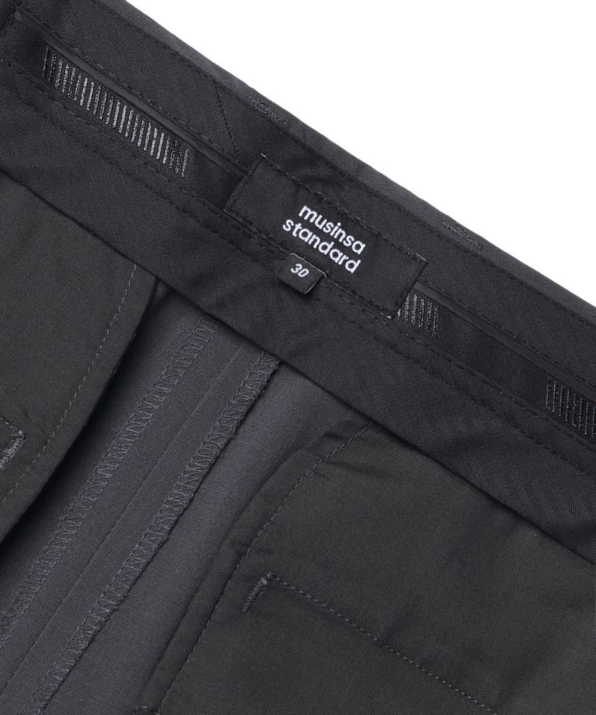 MUSINSA STANDARD [Cooltandard] Semi-Wide Hidden Elastic Waist Slacks [Gray]