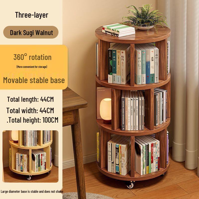 360° Rotating Children's Corner Bookshelf: Floor-standing & Wall-mounted Storage Rack