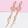 585 Purple Gold Flower Fashion Soft Chain Tassel Bead Earrings for Women Plated 14K Rose Gold New Exquisite Earrings