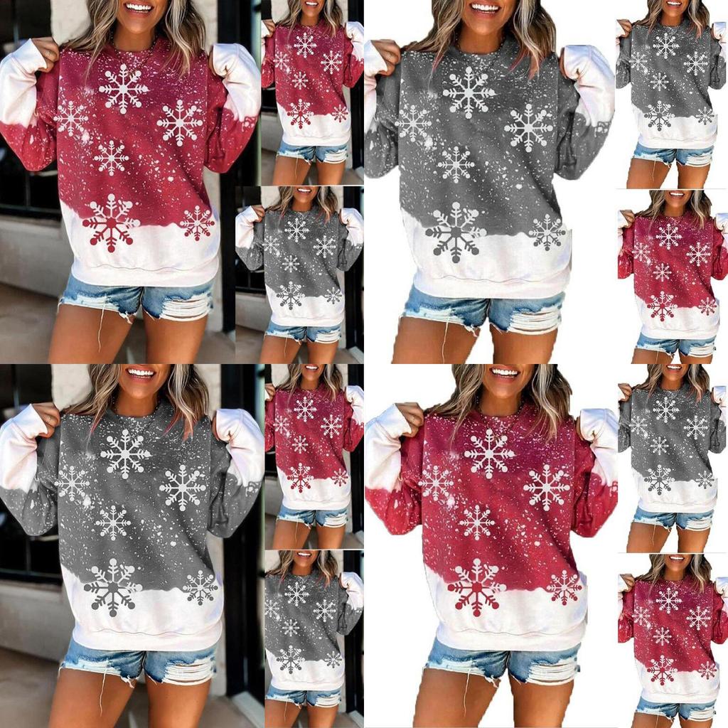 Stylish Christmas Snowflake Hoodie For Women Featuring Santa Claus Design In Grey And Red