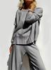 Spring 2025 Elegant Knit Wide-Leg Pants & Sweater Set - Casual Two-Piece Ensemble