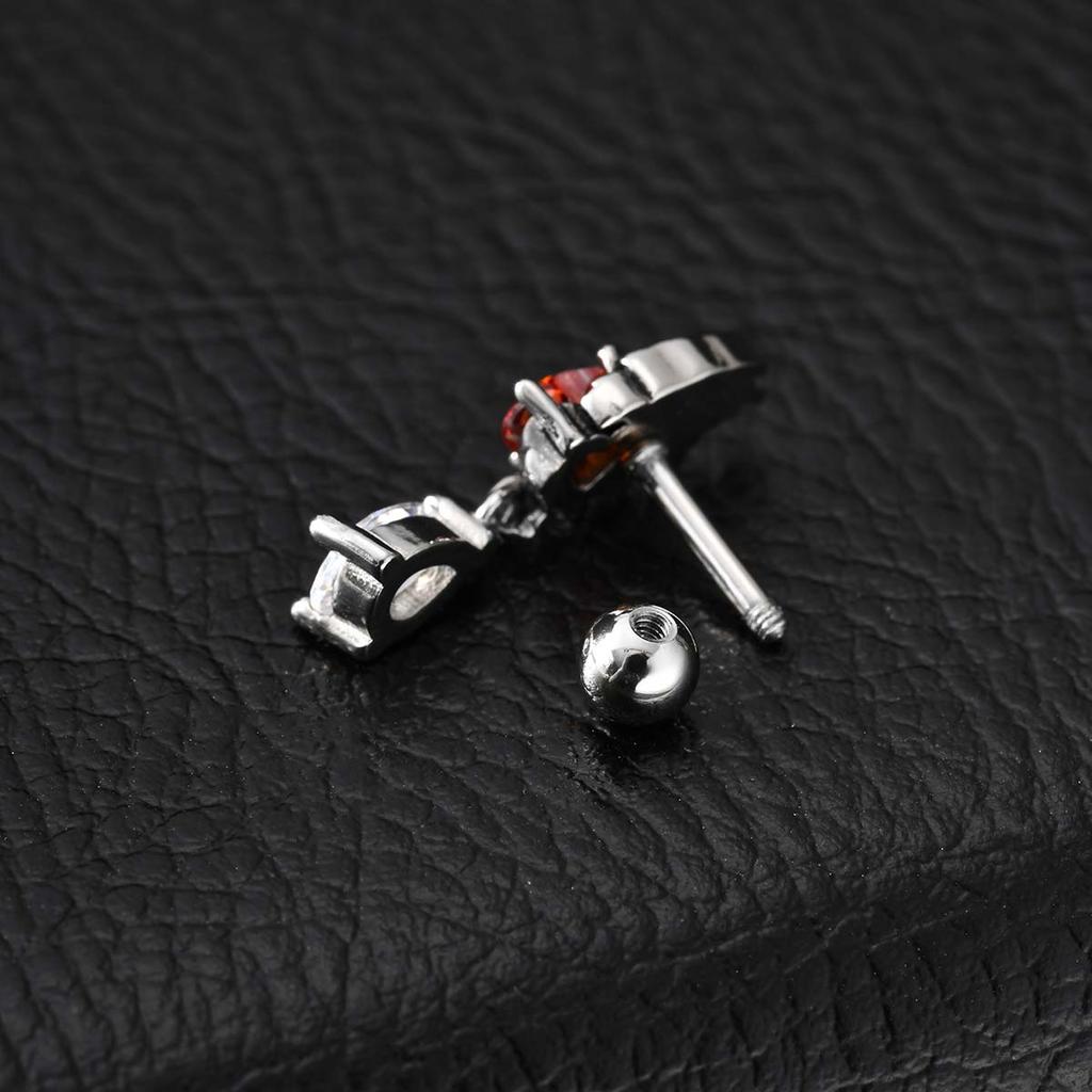 Vnox Stainless Steel Angel Wing Stud Earrings with Zircon, Gothic Vintage Style Earrings for Men Women, Hypoallergenic Gift Idea
