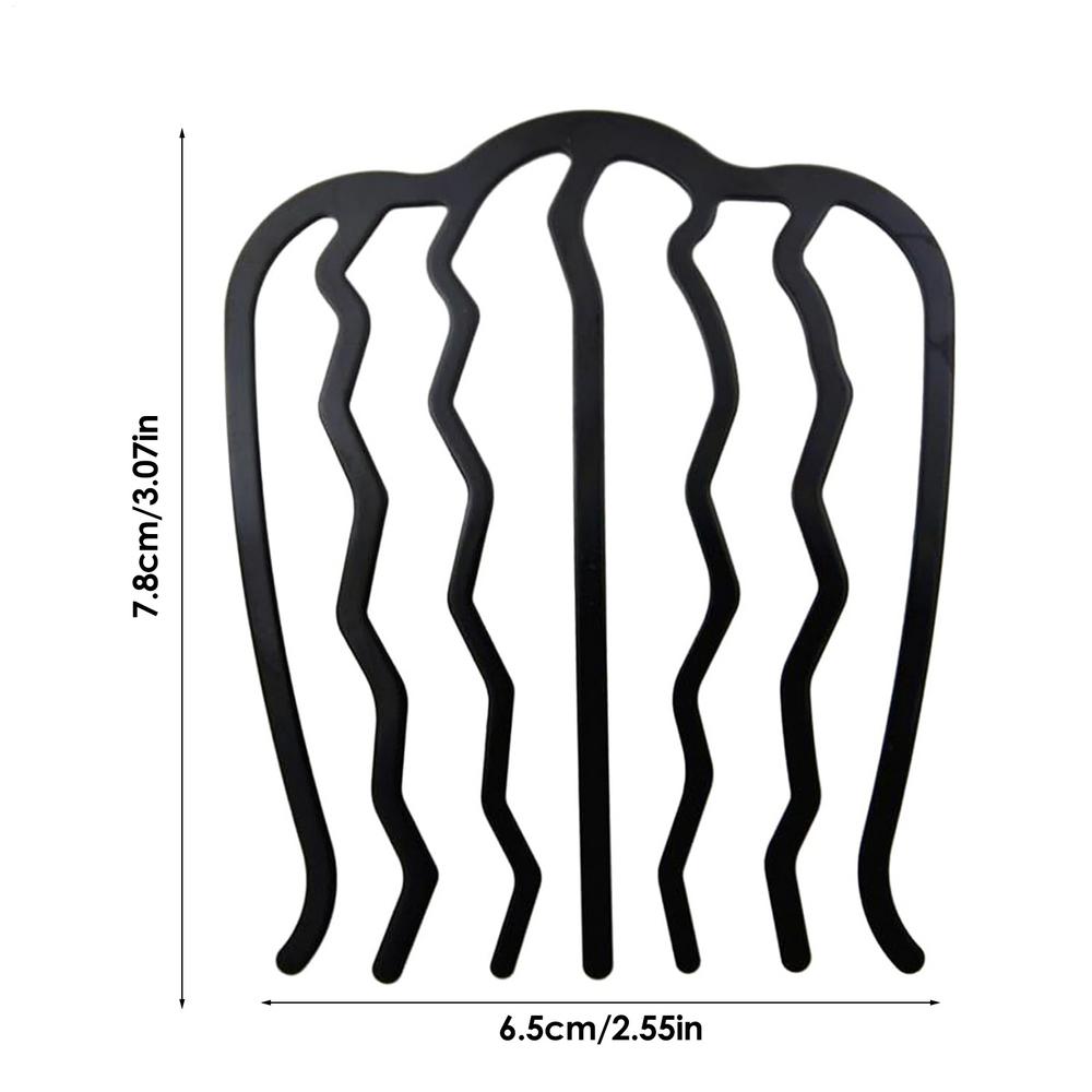 

Metal hair side comb hair fork clip teeth hair clip rod for high bun hair U-shaped retro hairstyle hair accessories чорний