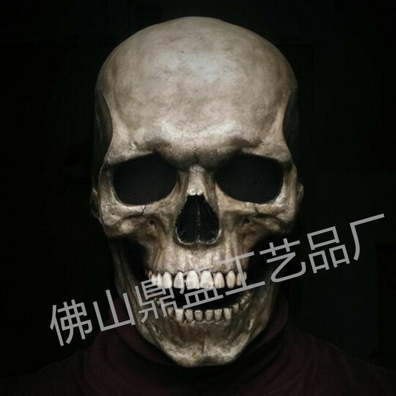 Halloween skull mask with open mouth, party costume, prank prop, scary decoration for haunted houses and escape rooms, skull ornament