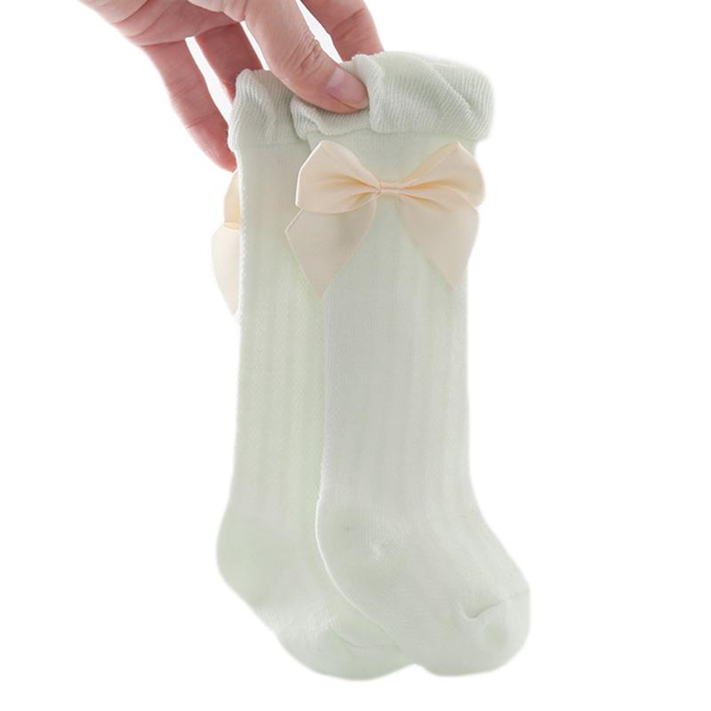 Baby Girls Summer Thin Mesh High Tube Socks Bow Anti-Mosquito Over Knee Stocking