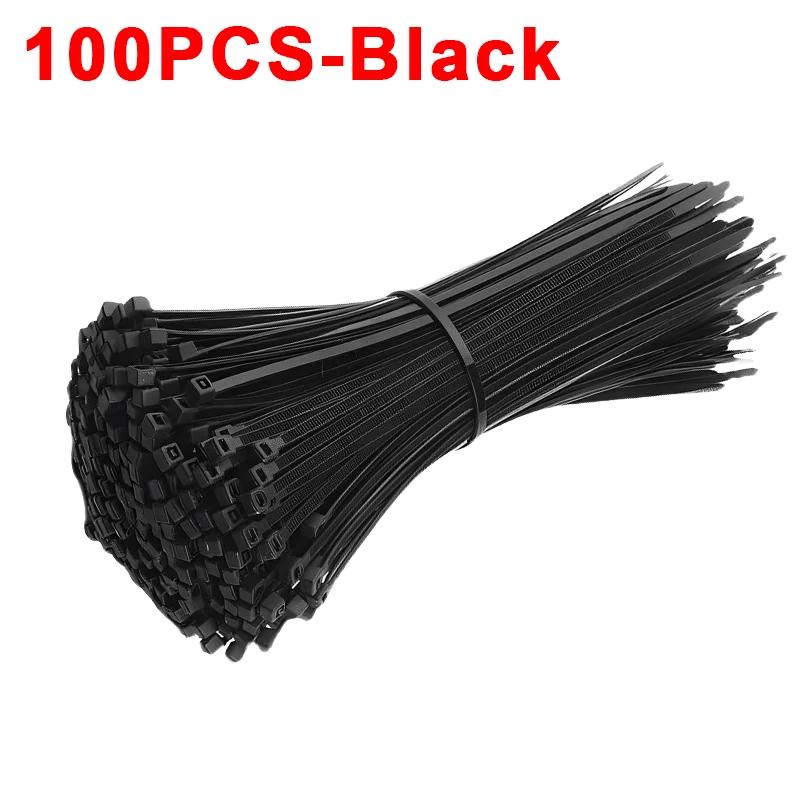 

Nylon Cable Ties Adjustable Self-locking Cord Ties Straps Fastening Loop Reusable Plastic Wire Ties For Home Office (as the picture,3x100mm)