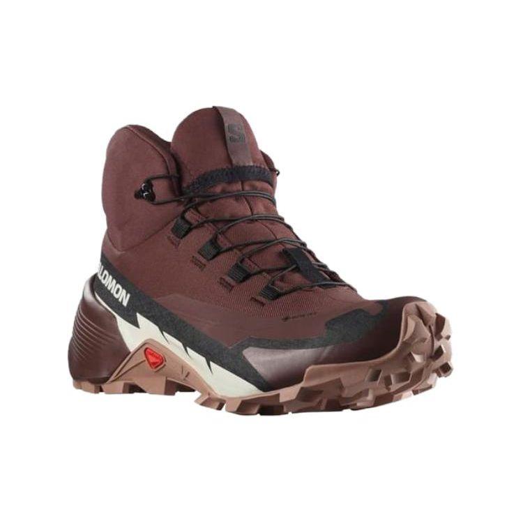 SALOMON Cross Hike 2 Round Toe Comfortable Shock Absorbing Non-Slip Mid-Top Outdoor Functional Shoes Women Shoes Brown 470608